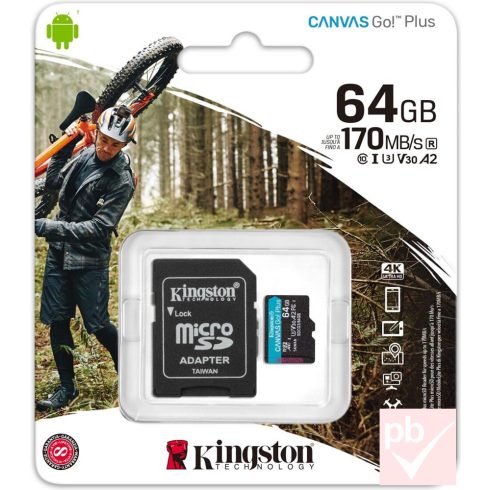 Kingston Canvas Go! Plus 64GB micro SD memóriakártya