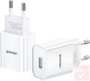 Usams T22 hálózati USB gyorstöltő 1db aljzattal QC3.0 (3A, 18W, fehér)