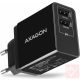 Axagon hálózati USB gyorstöltő 2db aljzattal (16W, fekete)