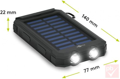Goobay 8000mAh napelemes hordozható akkumulátor (8000mAh, fekete)