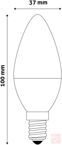 Entac LED fényforrás, E14, 4W, 6400K, 360lm, gyertya
