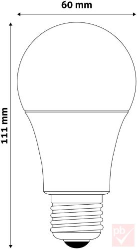 Entac LED fényforrás, E27, 10W, 6400K, 820lm, gömb (G60)