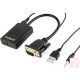 VGA-HDMI átalakító, VGA dugó - HDMI aljzat 0.2m
