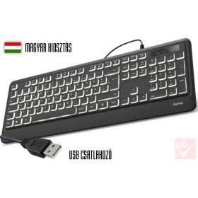   Hama KC-550 USB billentyűzet fehér LED háttérvilágítással (fekete, HUN)