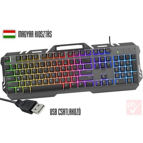 Trust GXT853 Esca RGB LED gaming billentyűzet (fekete, HUN)