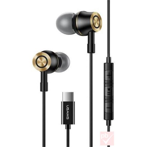 Usams EP43 Type-C mikrofonos fülhallgató (fekete)