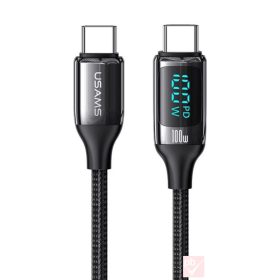   Usams U78 C-C (Type-C) PD összekötő kábel kijelzővel, 1.2m, 5A, 100W