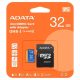 AData 32GB Class 10 micro SD memóriakártya, adapterrel együtt