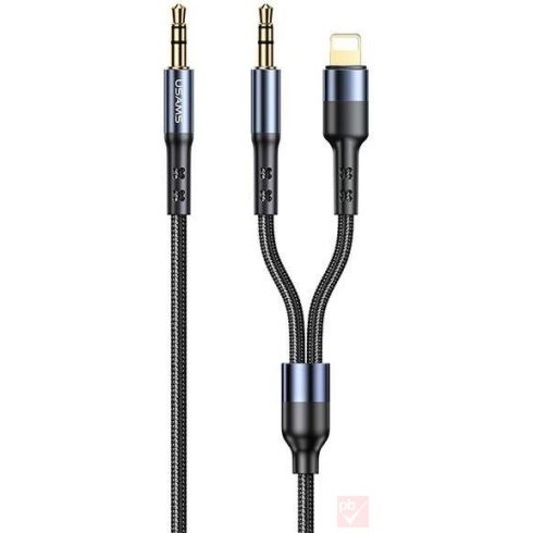 Usams Lightning Audio Cable (3.5mm jack dugó + Lightning dugó / 3.5mm jack dugó)