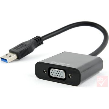   USB-VGA átalakító, USB 3.0 dugó (Type-A) - VGA aljzat (anya) 15cm