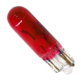 Autó műszerfal izzó, piros, 12V, T5, W2.1x4.6d