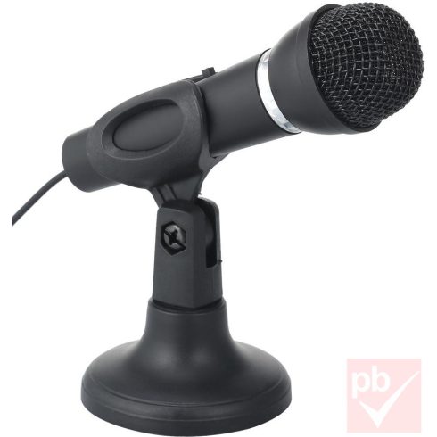 Gembird asztali mikrofon PC-hez, laptophoz (fekete)