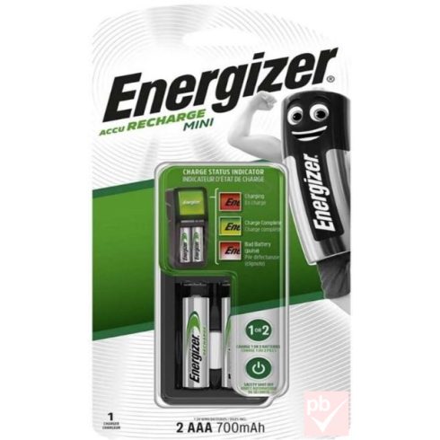 Energizer Mini hálózati akkutöltő 2db AAA 700mAh Ni-MH akkuval