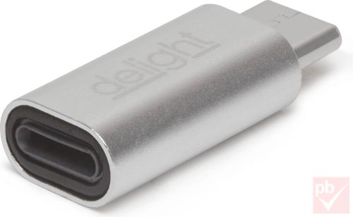 Delight telefon töltő adapter (USB Type-C dugó - iPhone Lightning aljzat) max.5A