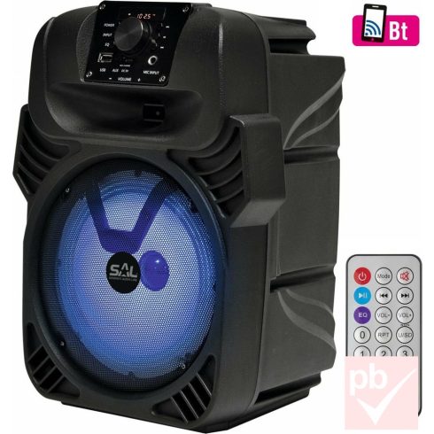 SAL PAR 20BT Party hangdoboz, 165mm, akku, Bluetooth, LED világítás