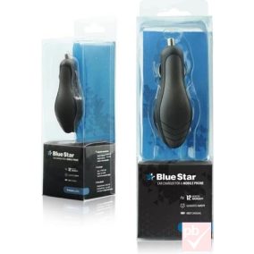 BlueStar autós USB töltő 1db aljzattal (fekete, 2A)