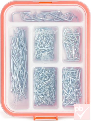 Handy 475db-os szeg és akasztó készlet, műanyag rekeszes tárolóval