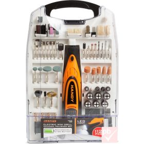   Handy panelfúró, csiszoló és polírozó készlet, 112db-os, akkumulátoros