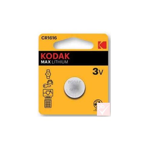 Kodak CR1616 3V gombelem (átmérő: 16mm, vastagság: 1.6mm)