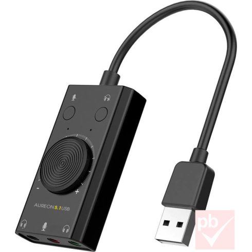 Terratec Aureon 5.1 USB hangkártya hangerőszabályzóval, 3db jack aljzattal