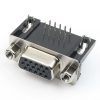 D-SUB csatlakozó, anya, 15 pin, 3 soros, 90°-os, forrasztható, ház nélkül