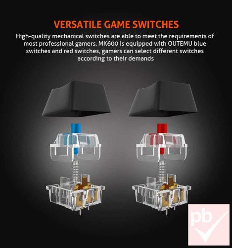 Meetion Olly Go Blue Switch RGB LED mechanikus gamer billentyűzet (fekete, HUN)