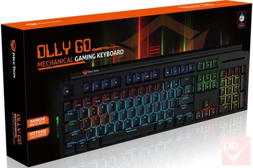 Meetion Olly Go Blue Switch RGB LED mechanikus gamer billentyűzet (fekete, HUN)