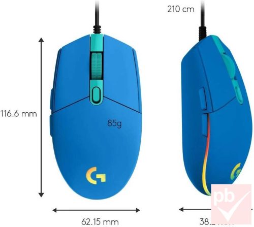 Logitech G203 LightSync kék gamer egér