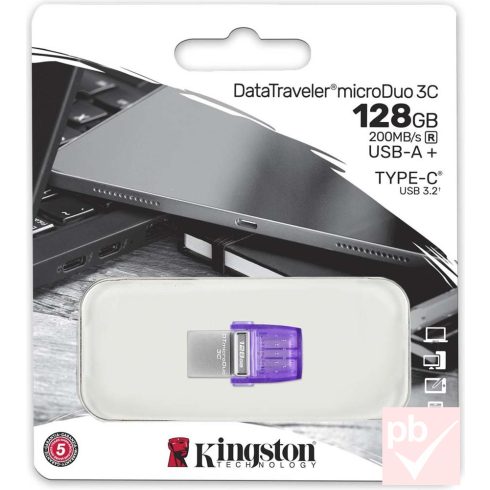 Kingston DataTraveler MicroDuo 3C 128GB pendrive (Type-C + A, USB 3.2)