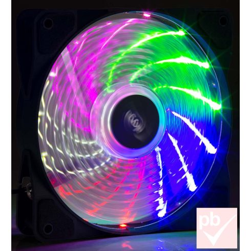 Akyga AW-12D-LED Rainbow ventilátor (120x120x25mm) 3p. + molex