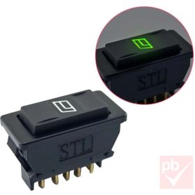   Billenő kapcsoló, univerzális, elektromos ablakemelőhöz, 38x18mm, 12V, 5 láb