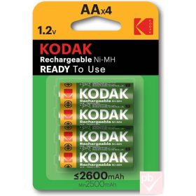 Kodak Ready-To-Use tölthető AA 1.2V 2600mAh akkumulátor