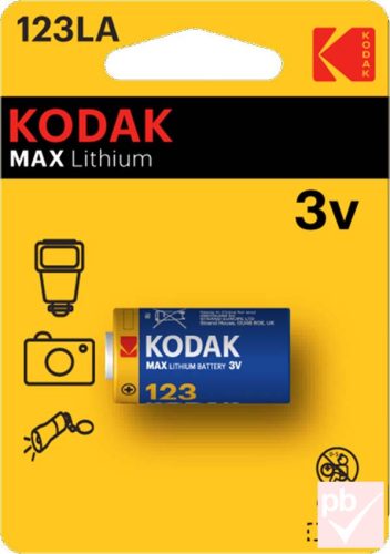 Kodak Max Lithium 123LA fotó elem (CR123, CR123A)