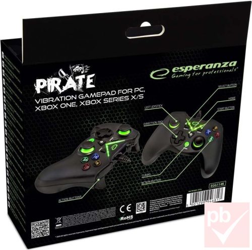 Esperanza Pirate GX670 kontroller (PC USB, XBOX ONE, X/S)