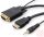 HDMI-VGA összekötő kábel (HDMI dugó - VGA dugó) 1.8m