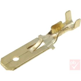   Kábelsaru, 6.3mm apa, hosszú, reteszelhető, szigetelés nélkül, aranyozott