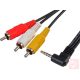 Video összekötő kábel, Jack 4p. dugó - 3x RCA dugó 1.5m
