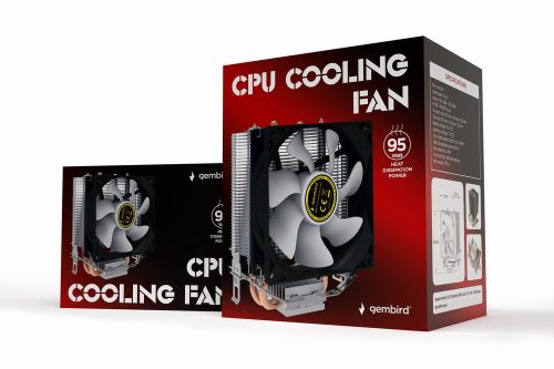 Gembird Huracan X60 92mm 95W univerzális heatpipe PWM CPU hűtő