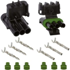   Gépjármű elektromos csatlakozó pár, 3 pin, vízálló (Weather Pack)