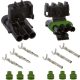 Gépjármű elektromos csatlakozó pár, 3 pin, vízálló (Weather Pack)