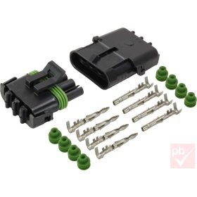   Gépjármű elektromos csatlakozó pár, 4 pin, vízálló (Weather Pack)