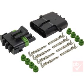   Gépjármű elektromos csatlakozó pár, 4 pin, vízálló (Weather Pack)