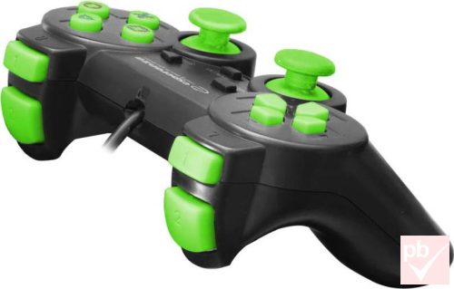 Esperanza Corsair GX500 fekete-zöld gamepad (USB PC, PS2, PS3)
