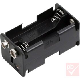   Elem tartó, 4db AA elem számára, 9V-os elem csatlakozóval