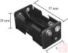 Elem tartó, 4db AA elem számára, 9V-os elem csatlakozóval