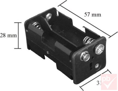 Elem tartó, 4db AA elem számára, 9V-os elem csatlakozóval