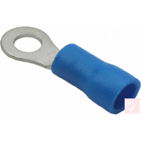 Kábelsaru, 6.5mm (M6) / 3.4mm, gyűrűs (szemes), szigetelt, kék