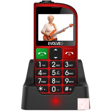 Evolveo EasyPhone FM piros senior mobiltelefon