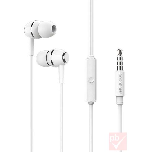 Borofone BM36 fehér mikrofonos fülhallgató (headset)