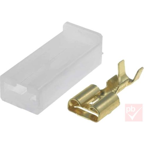 Kábelsaru, 6.3mm anya, szigetelt, rezezett